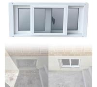 Sótano Casas Ventana Corredera Con Mosquitera - Marco De Aleación De Aluminio, Ventanas De Repuesto Para Cuarto De Baño Cobertizo Gallinero(61x30cm)