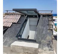 Sótanos Escotilla Acceso Techo Con Acristalamiento,Claraboya De Techo, Ventanas De Tejado De Salida,Tragaluz De Tejado Para ÁTico/SóTano IluminacióN Del DíA(25"x25"/63x63cm)