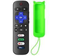 SOTATOO Mando a distancia de repuesto para TV Roku con funda protectora suave rosa (brilla en la oscuridad), control remoto universal para televisores inteligentes TCL Roku/Hisense Roku/Onn Roku/Sharp