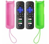 SOTATOO Paquete de 2 controles remotos de repuesto para Roku TV con funda protectora suave (brilla en la oscuridad), control remoto compatible con TCL/Hisense/Sharp/Philips/Onn/Element Roku TV (no