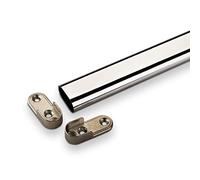 SOTECH 1 pieza Barra de ropa 1000 mm OVALADA 30 x 15 mm cromada que incluye cojinete de barra de armario