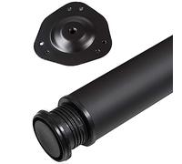 SOTECH 1 pieza Pata de mesa Altura 820 mm Ø 76/80 mm acero con superficie negra cargable hasta 75 kg Pata de mueble con ajuste de altura de 32 mm