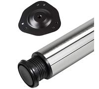 SOTECH 1 pieza Patas de mesa Altura 710 mm Ø 76/80 mm de acero inoxidable cepillado auténtico capacidad de carga de hasta 75 kg ajustable en altura de 32 mm