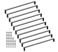 SOTECH 10 tiradores para muebles BLACKLINE XI BA 256 mm negro mate (longitud 263 mm, anchura 12 mm, altura 27 mm) Tiradores de aluminio para puertas de armarios