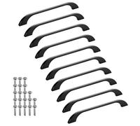 SOTECH 10 tiradores para muebles BLACKLINE XIII BA 160 mm negro mate (longitud 198 mm, anchura 10 mm, altura 26 mm) Tiradores de aluminio para cocina Tiradores para cajonera