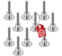 SOTECH 10 tornillos moleteados M10, longitud 40 mm, acero inoxidable V2A (SS304), forma alta (con vástago 20 x 15,6 mm), DIN 464, tornillo de agarre métrico con superficies laterales moleteadas