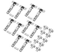 SOTECH 10x bisagra de encaje con tope central amortiguado, T45 Softclose, montaje a presión de 100°, Acero Inox SS304 y SS201, incluye placa de montaje en cruz y tornillos