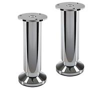 SOTECH 2 pies de Mueble Terra 150 mm Cromo Pulido Regulables | en altura hasta máx. 15 mm, cargables hasta 250 kg / cada pie