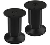 SOTECH 2 pies de mueble TERRA altura 80 mm negro anodizado regulables en altura hasta máx. 15 mm, cargables hasta 250 kg/cada pie