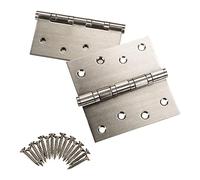 SOTECH 2 piezas Bisagra de puerta atornillable acero inoxidable SS201 | rodamiento de bolas con tornillos / capacidad de carga 50 kg / espesor del material 2,5 mm / 100 x 100 mm