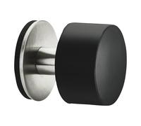 SOTECH 2 topes de puerta autoadhesivos HEKTOR robustos de acero inoxidable para puertas con adhesivo 3M incluido, tope de puerta de pared con parte superior de goma y amortiguación de sonido