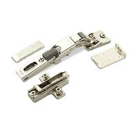 SOTECH 2 x Bisagra 110° universal Salice con amortiguador para puerta | de cristal con placa de montaje transversal altura 6 mm con tornillos Euro, ajuste excéntrico