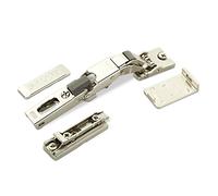 SOTECH 2 x Bisagra universal Salice con amortiguador para puerta de cristal 110° con placa de montaje lineal altura 3 mm con tornillos Euro, ajuste excéntrico