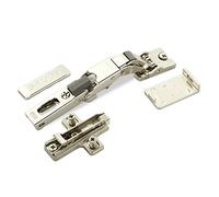 SOTECH 2 x Bisagra universal Salice con amortiguador para puerta de cristal 110° con placa de montaje transversal altura 3 mm con tornillos Euro, ajuste excéntrico