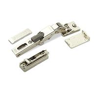 SOTECH 2 x Bisagra universal Salice para puerta de cristal 110° incl. placa de montaje lineal altura 6 mm con tornillos Euro, ajuste excéntrico