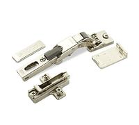 SOTECH 2 x Bisagra universal Salice para puerta de cristal 110° incl. placa de montaje transversal altura 6 mm con tornillos Euro, ajuste excéntrico