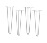 SOTECH 4 Patas de Horquilla Blancas 406 mm 3 travesaños de Muebles | para mesas de centro y bancos Pata de mesa