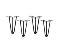 SOTECH 4 patas de horquilla negras 200 mm 3 travesaños Patas de horquilla Patas de muebles para sofás y armarios