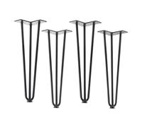 SOTECH 4 Piezas Patas de Horquilla Negro 406 mm 3 puntales Patas de Mesa macizas Patas de Muebles