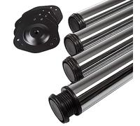 SOTECH 4 piezas Patas de mesa Altura 710 mm Ø 76/80 mm acero cromado capacidad de carga hasta 300 kg (75 kg cada una) con ajuste de altura de 32 mm