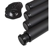 SOTECH 4 piezas Patas de mesa Altura 710 mm Ø 80 mm acero con superficie negra cargables hasta 300 kg (75 kg por pieza) ajustables en altura de 32 mm