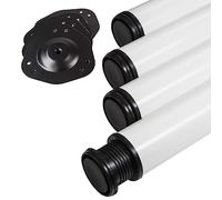 SOTECH 4 piezas Patas de mesa Altura 870 mm Ø 76/80 mm acero con superficie blanca cargables hasta 300 kg (75 kg por pieza) con ajuste de altura de 32 mm