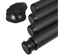 SOTECH 4 Piezas Patas de Mesa Altura 870 mm Ø 76/80 mm Acero con Superficie Negra cargables hasta 300 kg (75 kg por Pieza) con Ajuste de Altura de 32 mm