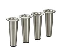 SOTECH 4 Piezas Patas para Muebles Fox-TROT, Altura de 150 mm, Aspecto de Acero Inoxidable, Patas Ajustables Ajustables con Patas de gabinete de 12 mm como máximo