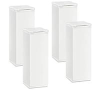 SOTECH 4 piezas Pie de Mueble Quebec 120 mm (+10 mm) 40 x 40 mm Blanco Regulable en Altura Fabricado de Aluminio