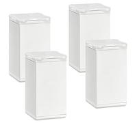 SOTECH 4 piezas Pie de Mueble Quebec 80 mm (+10 mm) 40 x 40 mm Blanco Regulable en Altura Fabricado de Aluminio