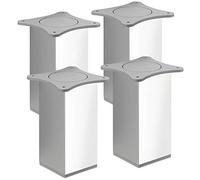 SOTECH 4 piezas Pie de Mueble QUEBEC II 150 mm 65 x 65 mm Cromo Pulido Pie de Mueble Fabricado de Aluminio