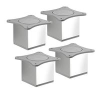 SOTECH 4 piezas Pie de Mueble QUEBEC II 70 mm 65 x 65 mm Cromo Pulido Pie de Mueble Fabricado de Aluminio