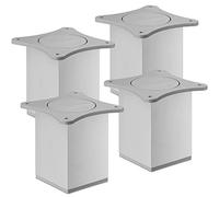 SOTECH 4 piezas Pie de Muebles QUEBEC II 100 mm 65 x 65 mm Plata Anodizado Pie de Mueble Fabricado de Aluminio
