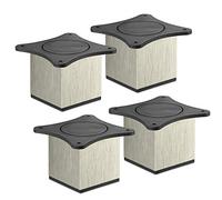 SOTECH 4 piezas Pie de Muebles QUEBEC II 70 mm 65 x 65 mm Acabado en Acero Fino Real Pie de Mueble Fabricado de Aluminio