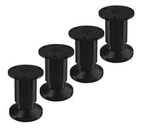 SOTECH 4 piezas Pies de mueble TERRA Altura 80 mm Negro anodizado Altura regulable hasta máx. 15 mm, cargables hasta 250 kg/por pie