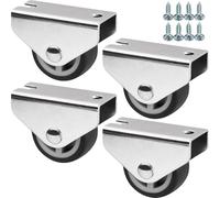 SOTECH 4 ruedas para montaje bajo encimera PASSAU Ø 30 mm incl. juego de tornillos para fijación al suelo Ruedas fijas Ruedas para transporte Ruedas para muebles