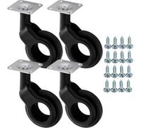 SOTECH 4 ruedas para muebles BONN Ø 60 mm negras sin freno (frenos) incl. juego de tornillos Capacidad de carga hasta 120 kg (30 kg por rueda)