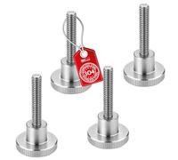SOTECH 4 tornillos moleteados M10, longitud 40 mm, acero inoxidable V2A (SS304), forma alta (con vástago 20 x 15,6 mm), DIN 464, tornillo de agarre métrico con superficies laterales moleteadas
