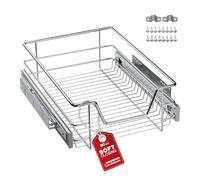 SOTECH 40 cm Cajón telescópico con extracción total SoftClose con guía de bolas 20 kg de capacidad de carga cajón de cocina cromo pulido
