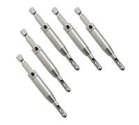 SOTECH 5 brocas para centrar Ø 2,7 mm HSS4241 acero con vástago hexagonal Bisagra de copa Ayuda para el montaje de bisagras de madera con casquillo
