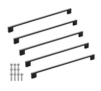 SOTECH 5 tiradores para muebles BLACKLINE XII BA 320 mm aluminio negro mate | longitud 350 mm, anchura 9 mm, altura 28 mm para arcos de diseño
