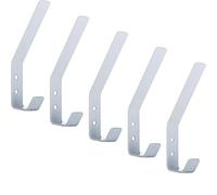 SOTECH 5 x Percha Loxten 142 x 20 x 45 mm blanco Percha de acero inoxidable con 3 mm de grosor de material Gancho con bordes redondeados