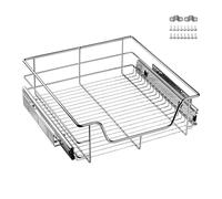 SOTECH 50 cm Cajón telescópico extracción total con guía de bolas 20 kg capacidad de carga cesto de alambre cromo pulido