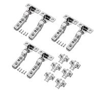 SOTECH 6 bisagras de encaje con cierre amortiguado, T45 Softclose, montaje a presión de 100°, Acero Inox SS304 y SS201, incluye placa de montaje en cruz y tornillos, bisagra de encaje