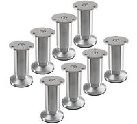 SOTECH 8 pies de mueble TERRA altura 100 mm alu cepillado regulables en altura hasta máx. 15 mm, cargables hasta 250 kg/cada pie