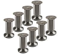 SOTECH 8 pies de mueble TERRA altura 100 mm aspecto acero inoxidable cepillado regulables en altura hasta máx. 15 mm, cargables hasta 250 kg/por pie