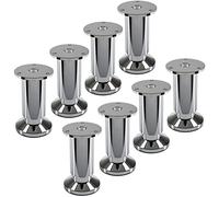 SOTECH 8 pies de mueble TERRA altura 100 mm cromo pulido regulables en altura hasta máx. 15 mm, cargables hasta 250 kg/por pie