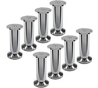 SOTECH 8 pies de mueble TERRA altura 120 mm cromo pulido patas de mueble regulables en altura hasta máx. 15 mm, cargables hasta 250 kg/cada pie