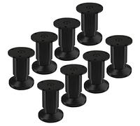 SOTECH 8 pies de mueble TERRA altura 80 mm negro anodizado regulables en altura hasta máx. 15 mm, cargables hasta 250 kg/cada pie