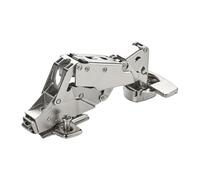 SOTECH Bisagra gran angular 165° Sensys 8657i tope central (media abertura) cierre amortiguado y automático, montaje rápido + placa de montaje altura 0 mm con tornillos Euro + tapa de cazoleta